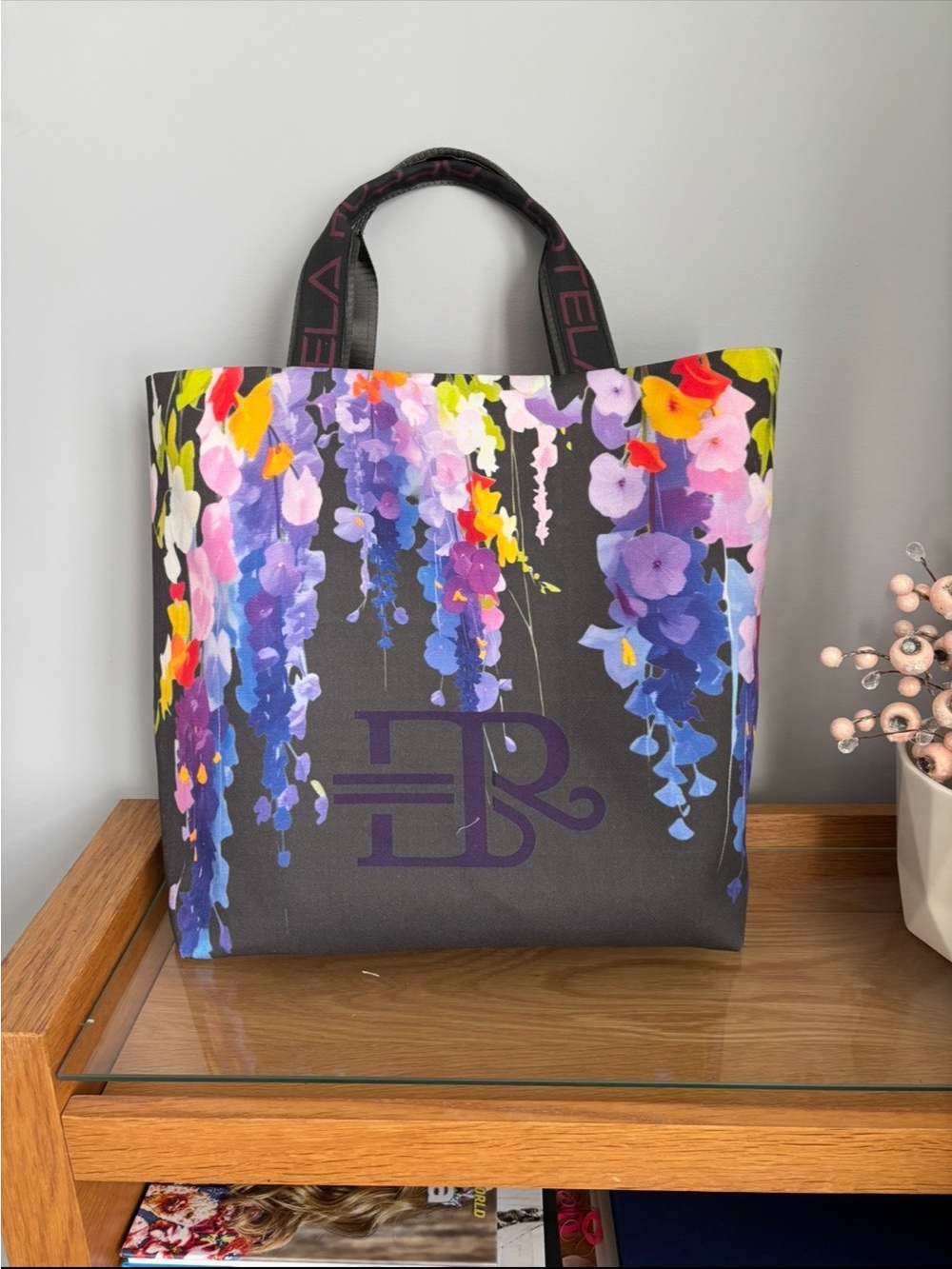 Estela Rosso Structured Floral Tote & Matching Mini-Bag